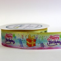 Geschenkband Happy Birthday bunt