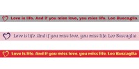 Spruchband - Leo Buscaglia Love is life. And if you miss love, you miss life.