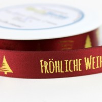 Dekoband "Fröhliche Weihnachten" mit Motiv Bäumchen
