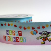 Happy Birthday Geschenkband bunt
